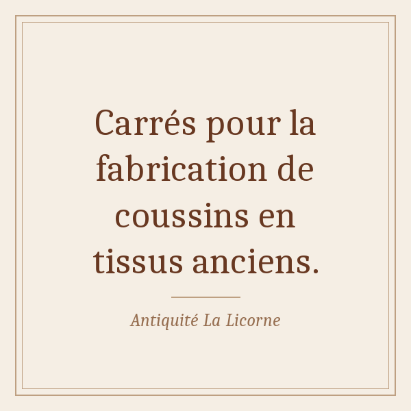Carrés pour la fabrication de coussins